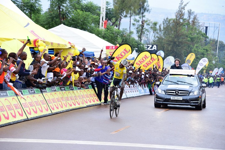 Nsengimana Jean Bosco yarigaragaje muri Tour du Rwanda ya 2015,yegukana uduce 2 ndetse na prologue