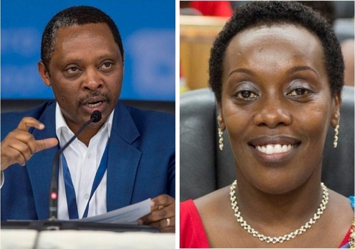 Prof. Shyaka Anastaze (ibumoso) na Dr Diane Gashumba