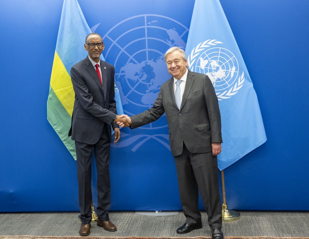 Perezida Kagame yaganiriye na António Guterres