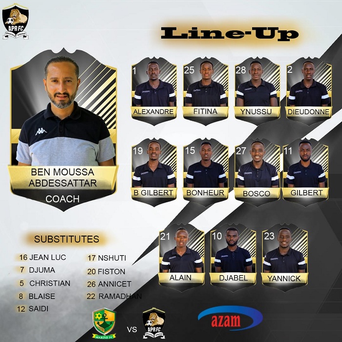 Abakinnyi 11 umutoza wa APR FC yari yagiriye ikizere