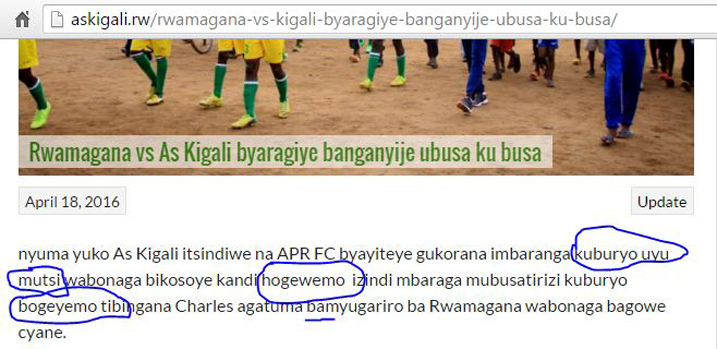 Benshi bacyeka ko handitse UMUTSI (ni nako bimeze),gusa bashakaga kwandika UMUNSI