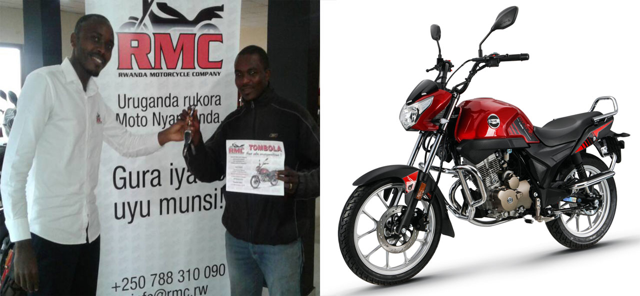 Byiringiro Yves ashyikirizwa urufunguzo rwa Moto yatsindiye