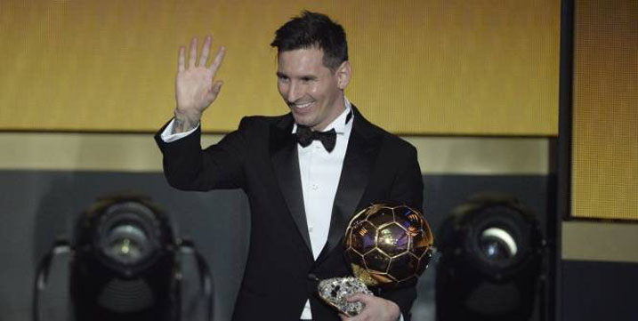 Messi amaze guhabwa umupira wa zahabu bwa 5