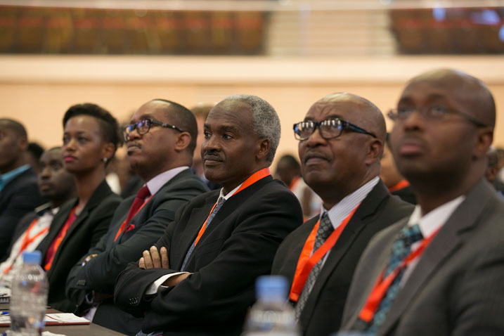 Bamwe mu bayobozi bakuru bitabiriye itangizwa rya AIMS mu Rwanda.