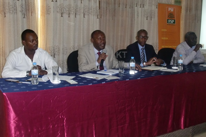 Bamwe mu bayobozi b'abacuruzi bo mu Mujyi wa Kigali.