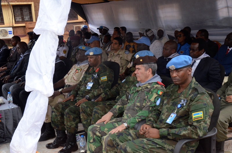 Ubwo bari mu muhango wo kwibuka mu murwa mukuru Bangui