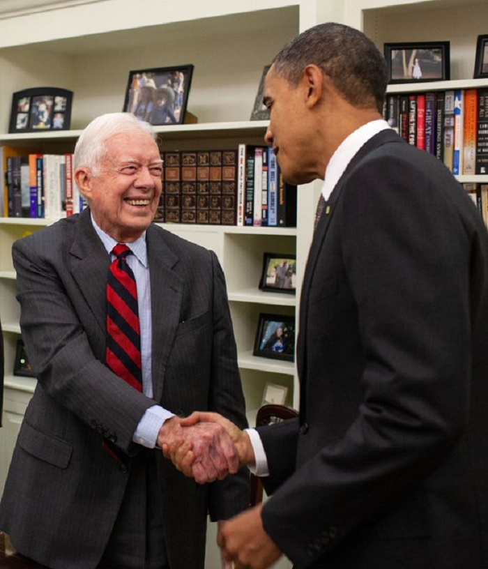 Barack Obama yifuriza isabukuru nziza Jimmy Carter 