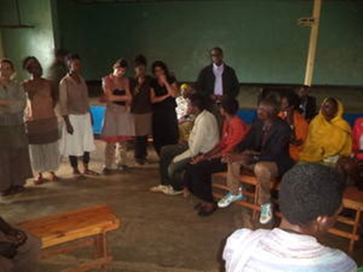 Aha bari kwerekana umukino i Nyamata.