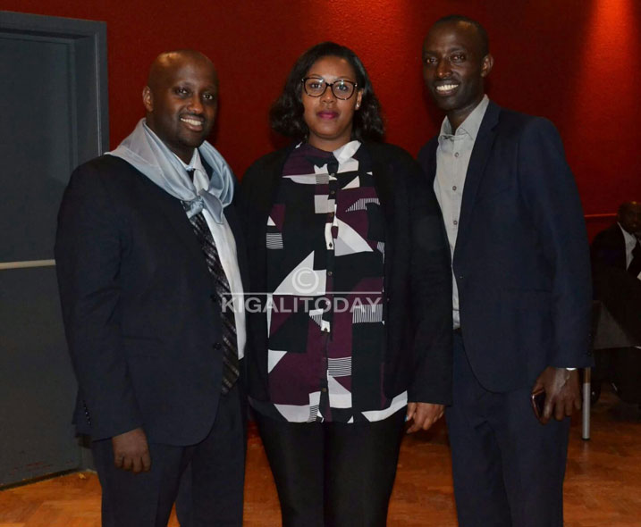Bonhomme hamwe na Ambasaderi w' u Rwanda mu Bubiligi Olivier Nduhungirehe na Madame