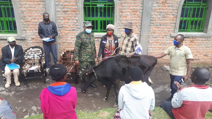 Mu Karere ka Burera ku munsi w'Intwari imiryango icyenda yorojwe inka