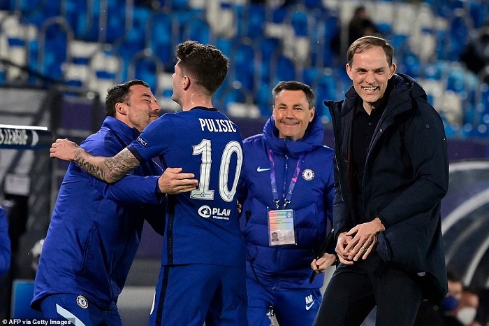 Cristian Pulsic wa Chelsea yishimana n'abatoza igitego cya mbere