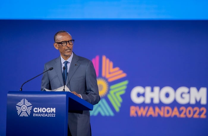 Perezida Kagame yagejeje ijambo ku bitabiriye umuhango wo gufungura Inama y'Abakuru b'Ibihugu na za Guverinoma byo mu muryango wa Commonwealth