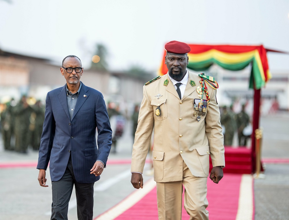 Perezida Kagame yakiriwe na Perezida w'inzibacyuho, Col Mamady Doumbouya