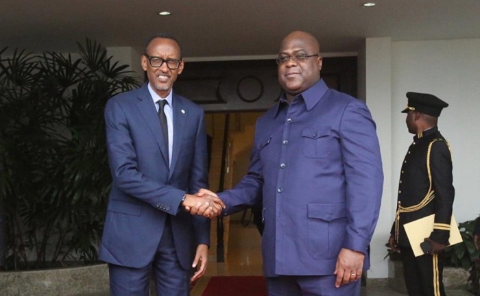 Perezida Kagame yakirwa na Mugenzi we Perezida Tshisekedi