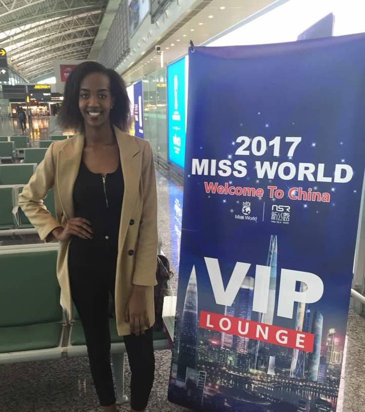 Miss Elsa ari mu Bushinwa aho yitabiriye irusanwa rya Miss World 2017 