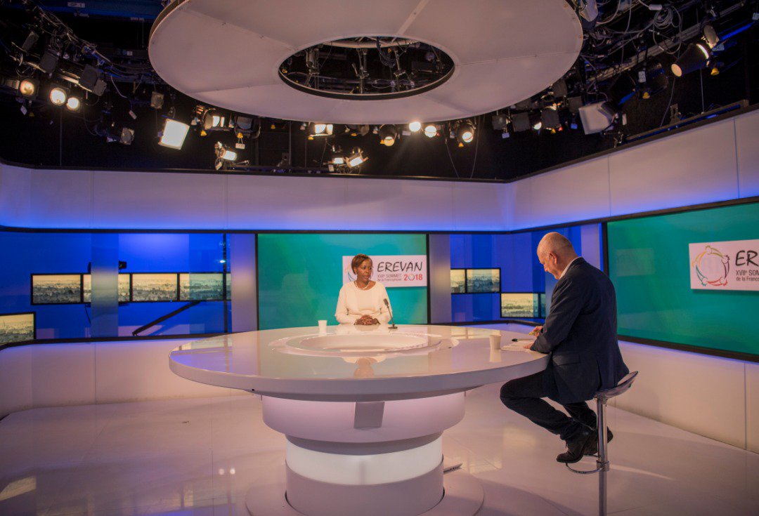 Mushikiwabo yakiriwe kuri Televiziyo ya TV5 Monde