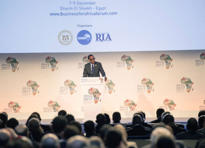 Perezida Kagame ageza ijambo ku bitabiriye ihuriro Nyafurika ry