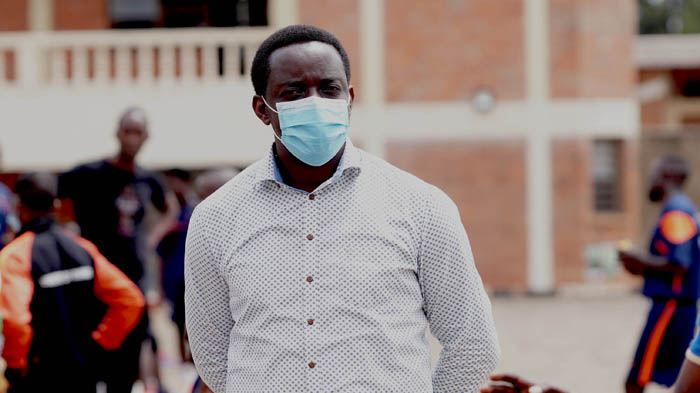 Mayor wa Gicumbi Nzabonimpa Emmanuel yari yaje kureba iyi mikino,by'umwihariko ikipe ya Gicumbi Handball Team