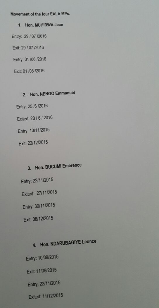 Uru rutondo ruragaragaza uburyo aba badepite banze kwitabira inama ya EALA bajyaga baza mu Rwanda nta nkomyi 