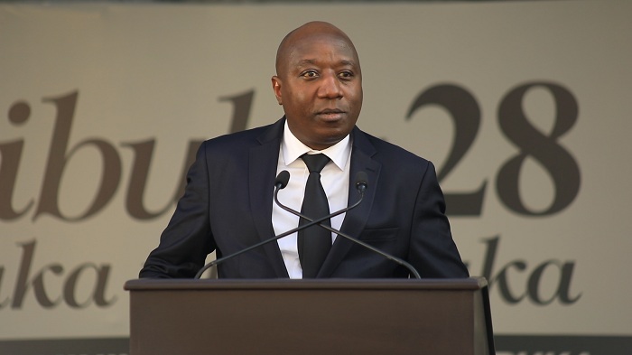 Minisitiri w'Intebe, Dr Edouard Ngirente, ubwo yagezaga ijambo ku bitabiriye icyo gikorwa