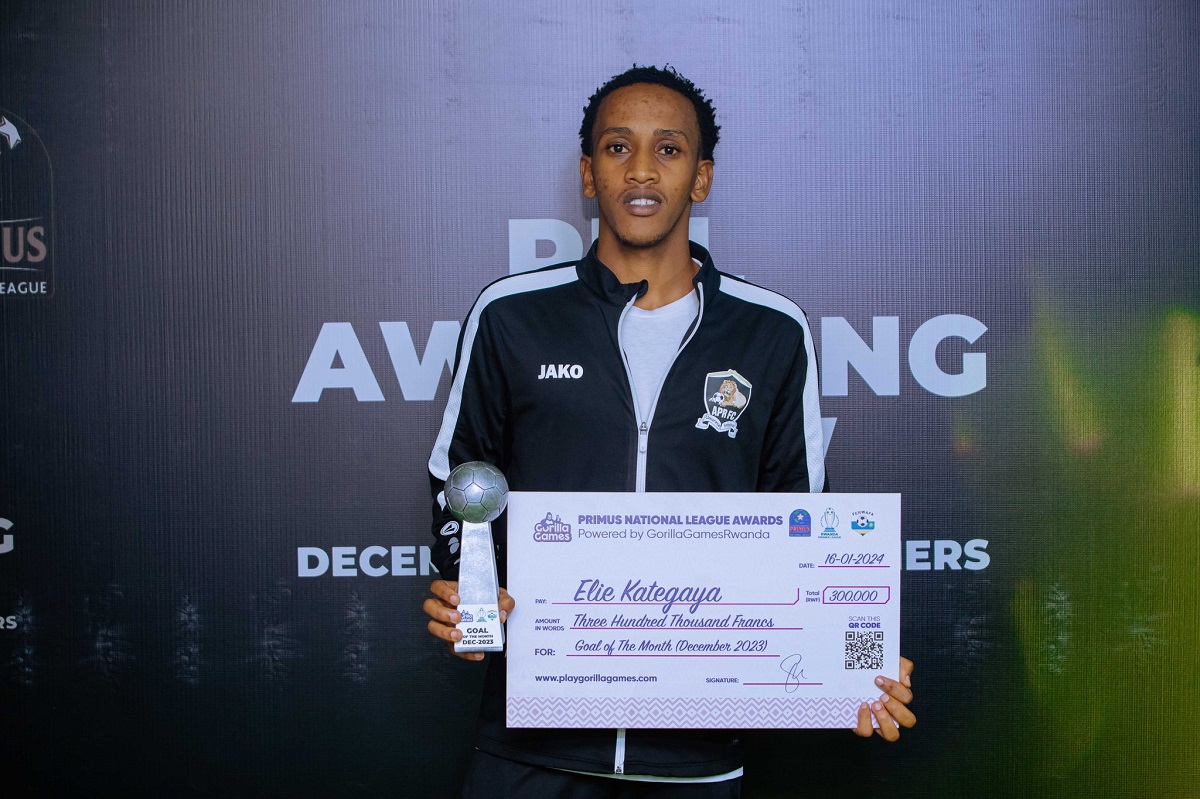 Kategaya Elia yahembwe nk'umukinnyi watsinze igitego cyiza muri 2023, igitego yatsinze Gasogi United akiri muri Mukura