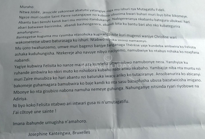 Bumwe mu buhamya butangwa n'abo Intwari Niyitegeka yarokoye Jenoside yakorewe Abatutsi 