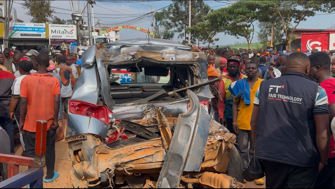 Ibinyabiziga bitandukanye byangirikiye muri iyi mpanuka yakomerekeyemo abantu babarirwa mu icumi