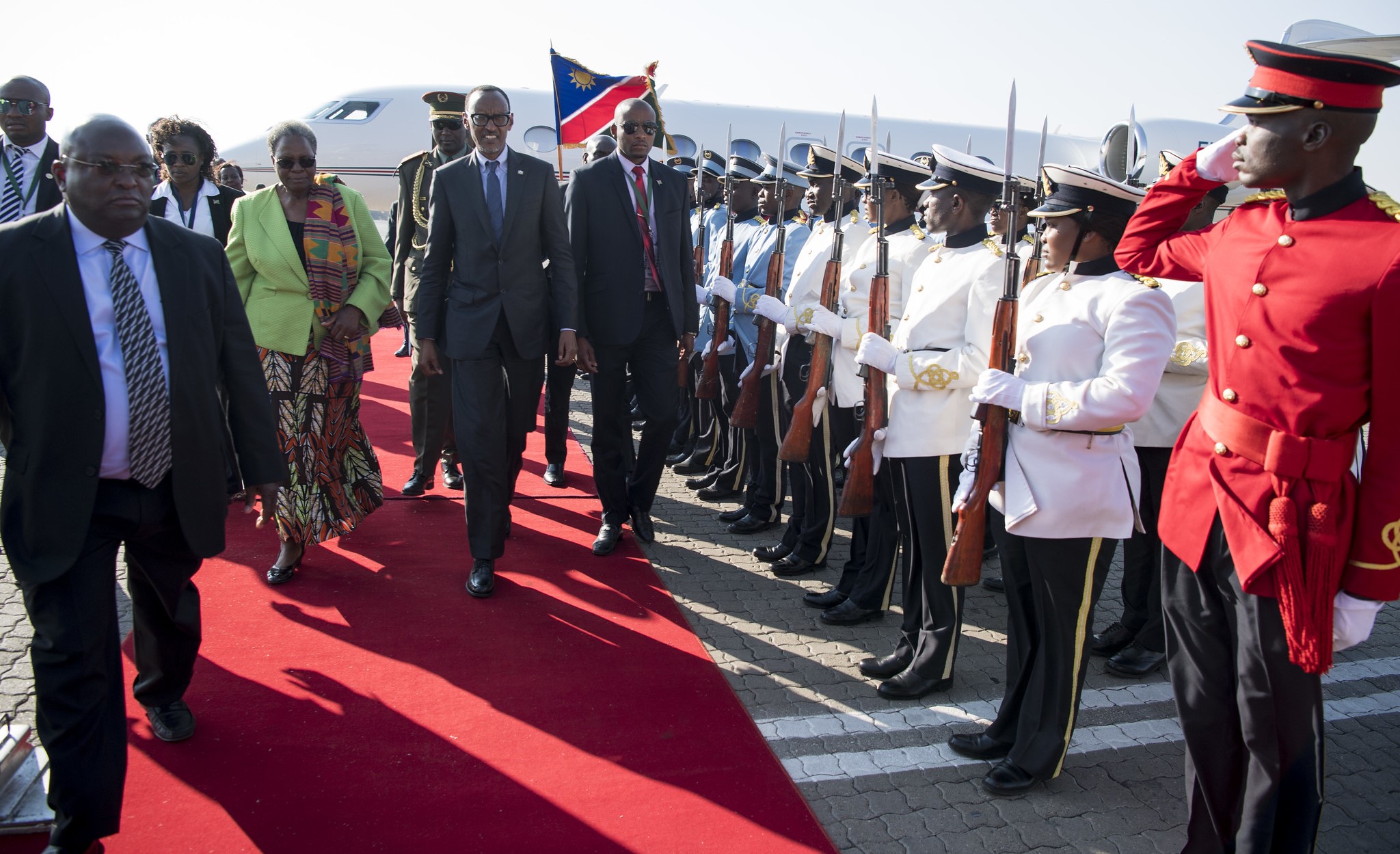 Perezida Kagame ubwo yagiriraga uruzinduko muri Namibia