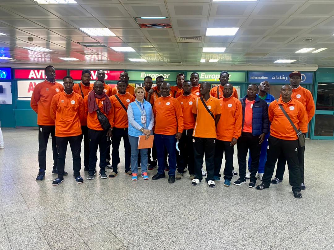 Gisagara VC ubwo yasesekaraga i Tunis ku kibuga cy'indege