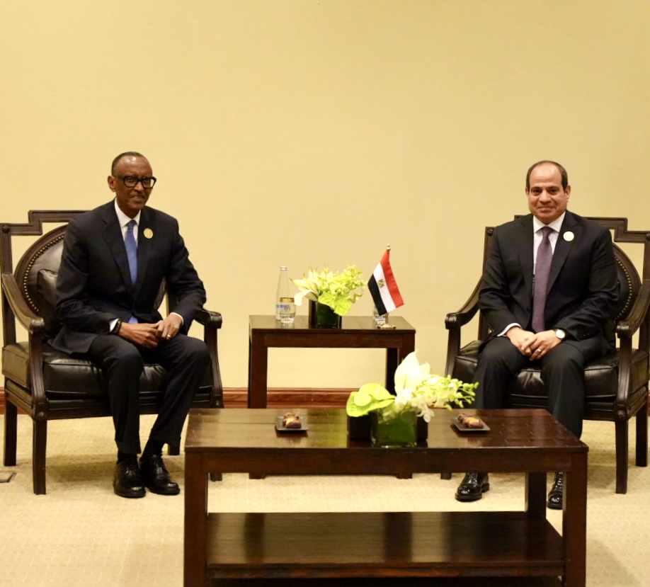Perezida Kagame kandi yagiranye ibiganiro na mugenzi we wa Misiri, Abdel Fattah El-Sisi