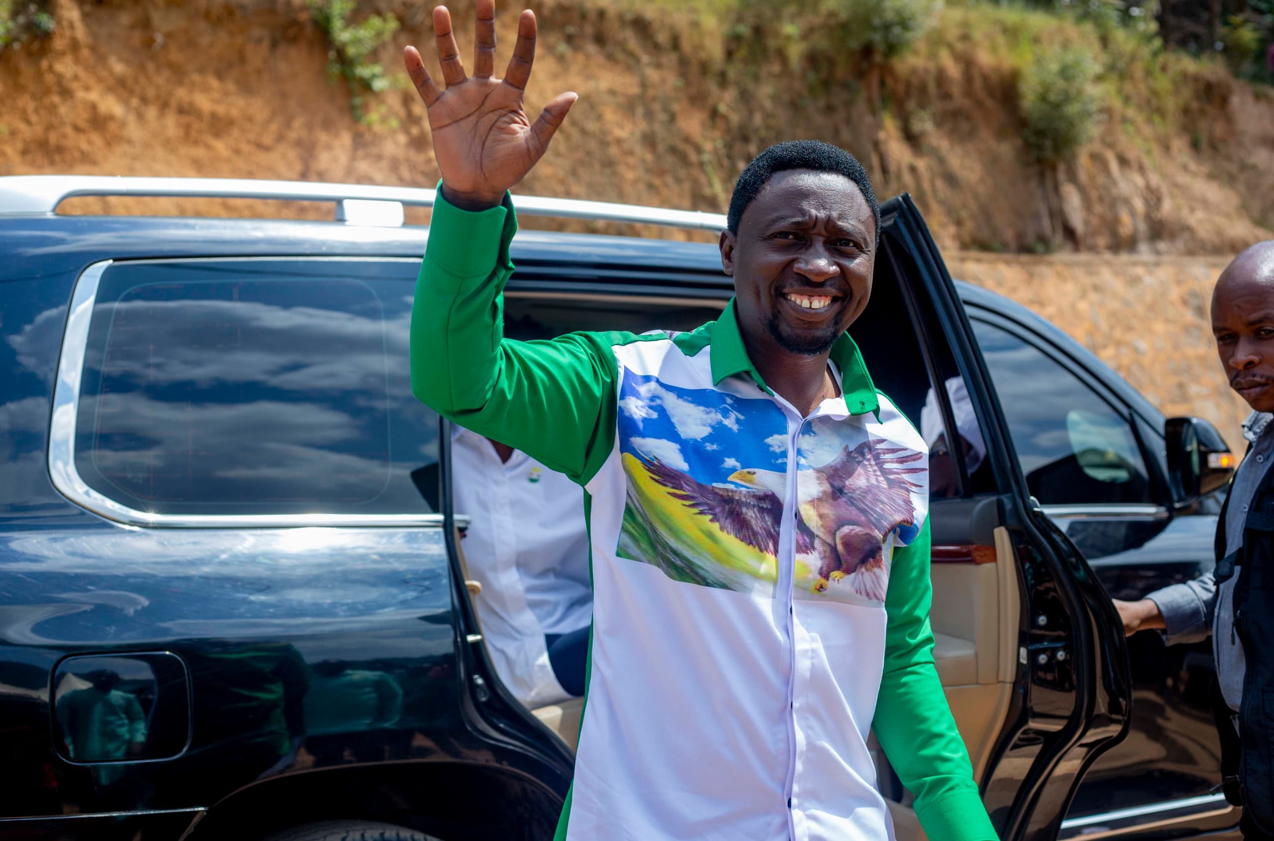 Dr. Frank Habineza ubwo yari ageze mu Karere ka Rulindo