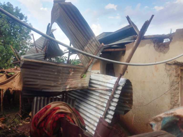 Inzu ya Christine Mukantwari utuye mu Rwanza, mu Murenge wa Save yarasambutse