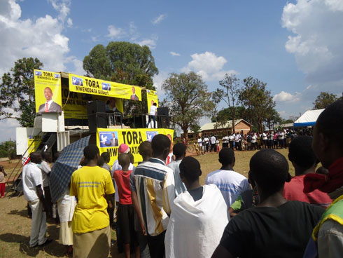 Igikorwa cyo kwiyamamaza kwa Mwenedata cyari cyitabiriwe n'ahanini n'urubyiruko.