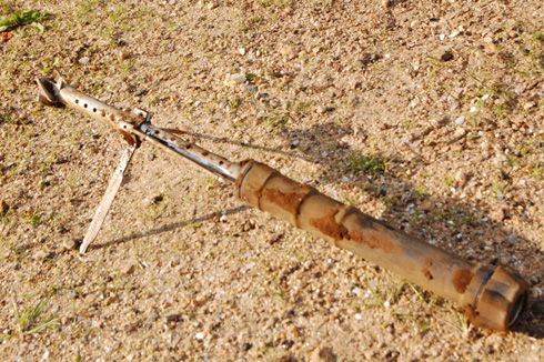 Kimwe mu bisasu byaguye mu Rwanda taliki 15/11/2012 bivuye muri Congo.