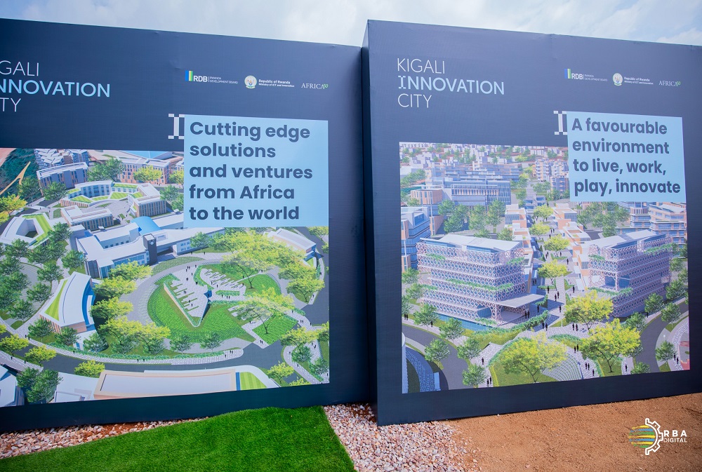 Igishushanyo mbonera kigaragaza zimwe mu nyubako zizaba zigize Kigali Innovation City