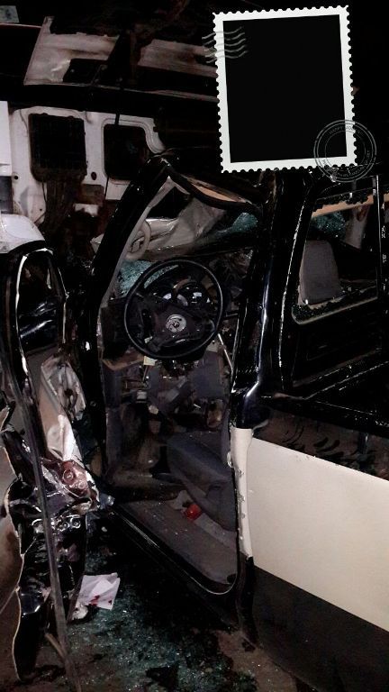 Ikamyo yasanze imodoka ya gereza ya Rubavu mu mukono wayo irayigonga