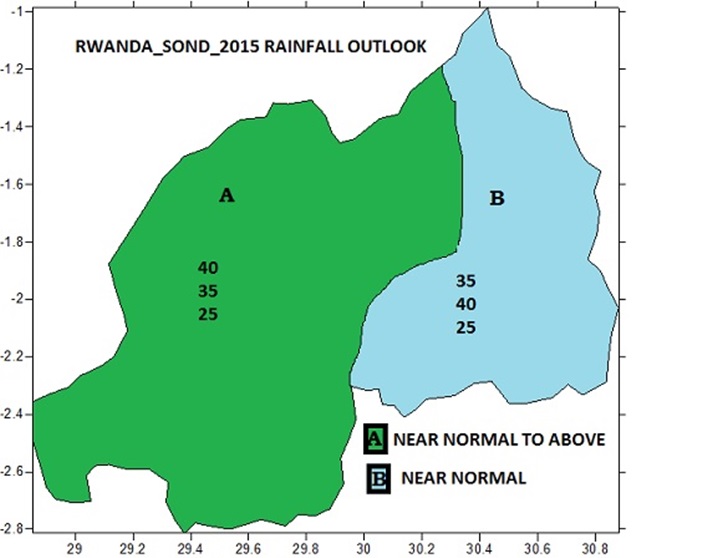 Ikarita igaragaza uko imvura izagwa izaba ihagaze.