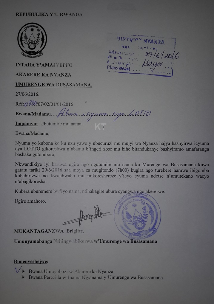 Ikibazo cy'Ikiryabarezi cyahagurukije ubuyobozi bw'Umurenge wa Busasamana.