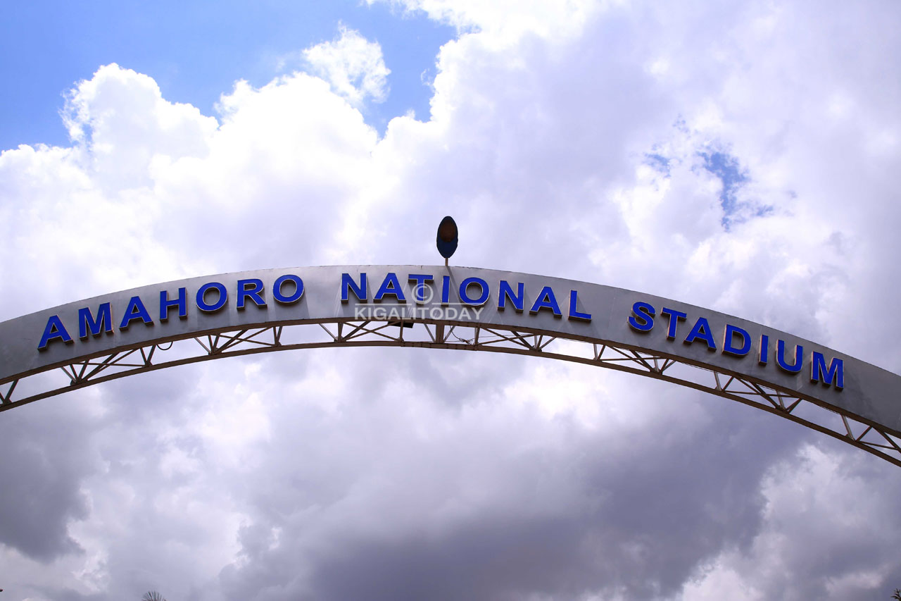 Ikirango cyo ku rwinjiriro rwa Stade Amahoro.