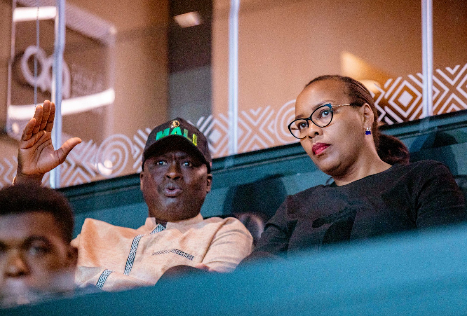 Minisitiri wa Siporo muri Mali yarebye uyu mukino ari kumwe na mugenzi we w'u Rwanda Munyangaju Aurore Mimosa