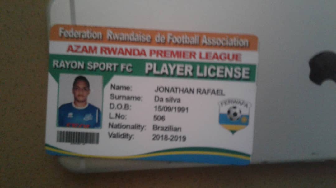 Licence ya Ferwafa yemerera Rafael da Silva gukinira Rayon Sports
