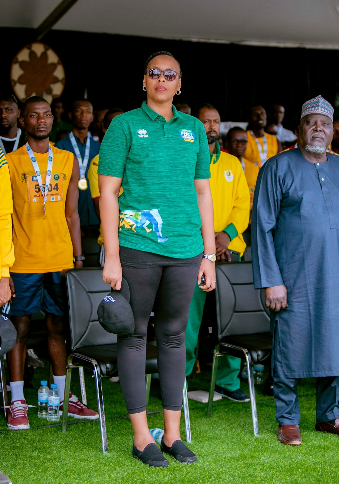 Minisitiri wa Siporo Munyangaju Aurore Mimosa nawe yari yitabiriye Kigali International Peace Marathon 2023.