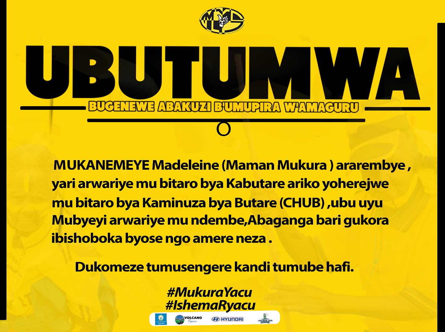 Mukura VS yavuze ko umukunzi wayo ukomeye Mukanemeye Madeleine arembye