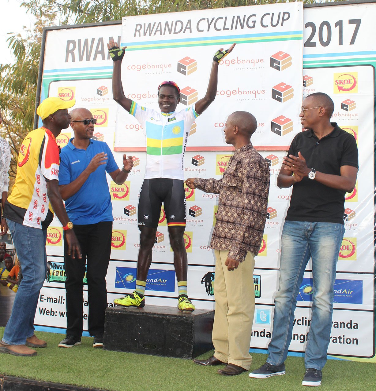 Ni ubwa mbere yari yuriye Podium ku masiganwa yo mu Rwanda