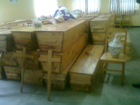 Imwe mu mibiri yabikijwe muri Diocese ya Nyundo nyuma yo kwangirika k