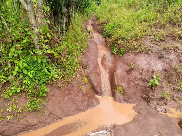 Aha hamanuka amazi menshi cyane iyo imvura yaguye ari nyinshi agasenyera abo hepfo