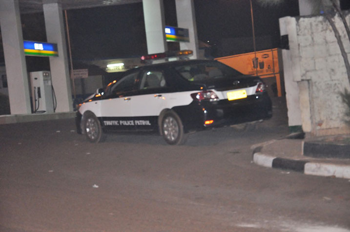 Polisi yari icunze umutekano impande zose z'umujyi.