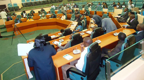 Bamwe mu bahagarariye amashuri makuru na za Kaminuza basuye Inteko. 