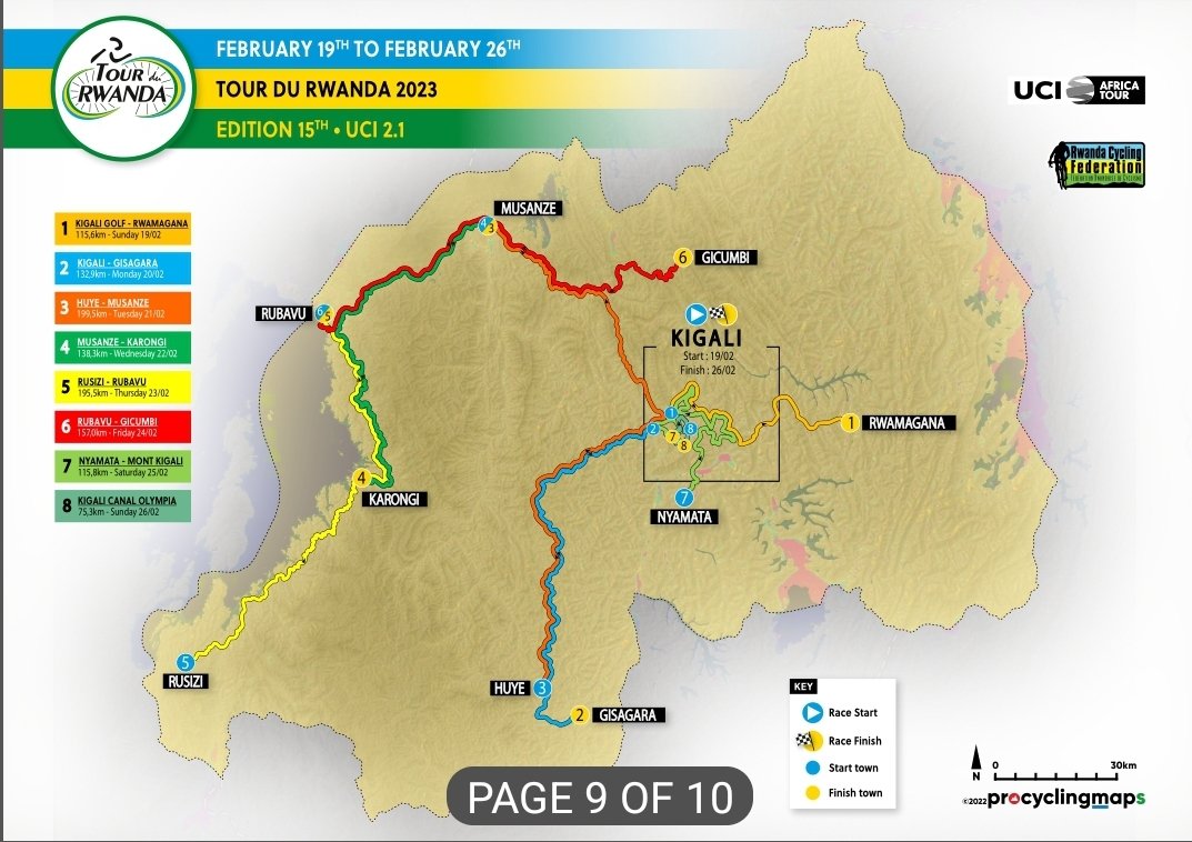 Inzira zizakoreshwa muri Tour du Rwanda 2023