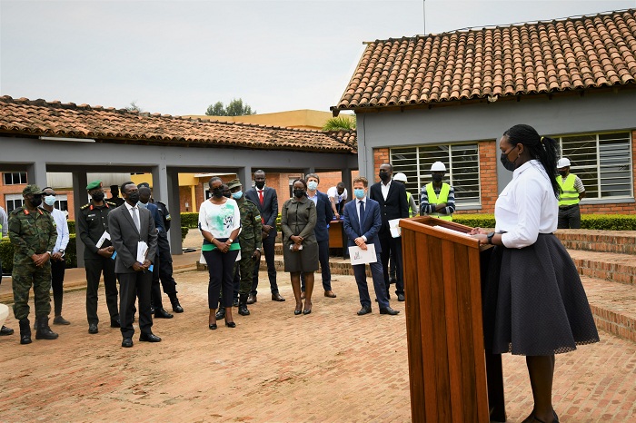 Umunyamabanga wa Leta Claudette Irere ageza ijambo ku bitabiriye uwo muhango